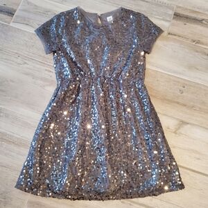 GAP Kids Siver Sequin Dress Medium 7 8 Party Holiday Fancy NWOT